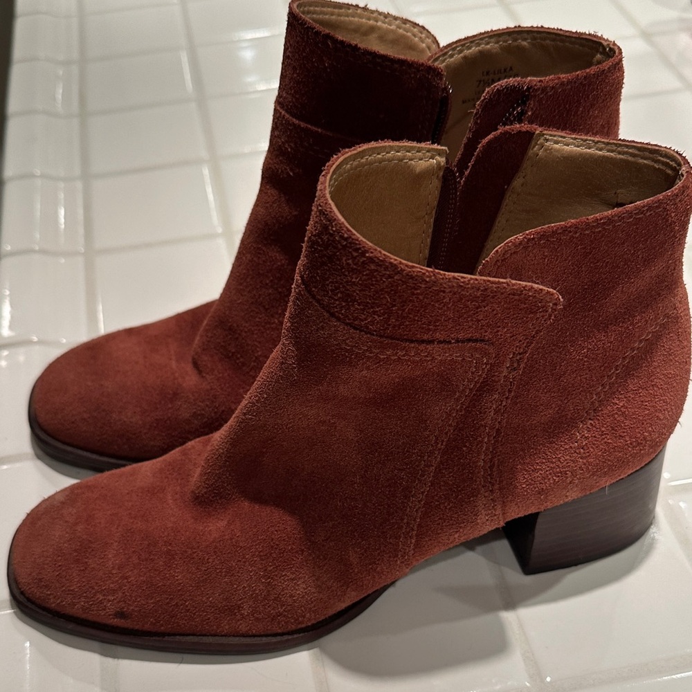 Lucky Brand Suede Ankle Boots - Brown